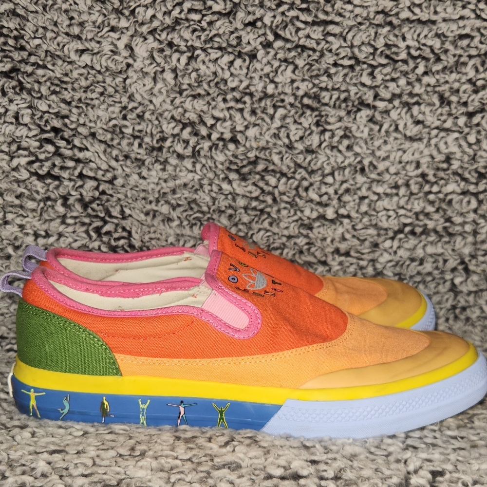 Adidas Originals Nizza Slip-On Pride Rainbow GW2421 - Men's Size 10 - Picture 2 of 9